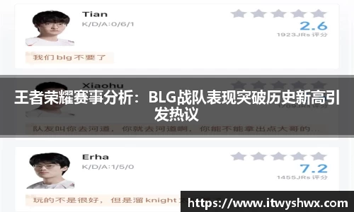 王者荣耀赛事分析：BLG战队表现突破历史新高引发热议